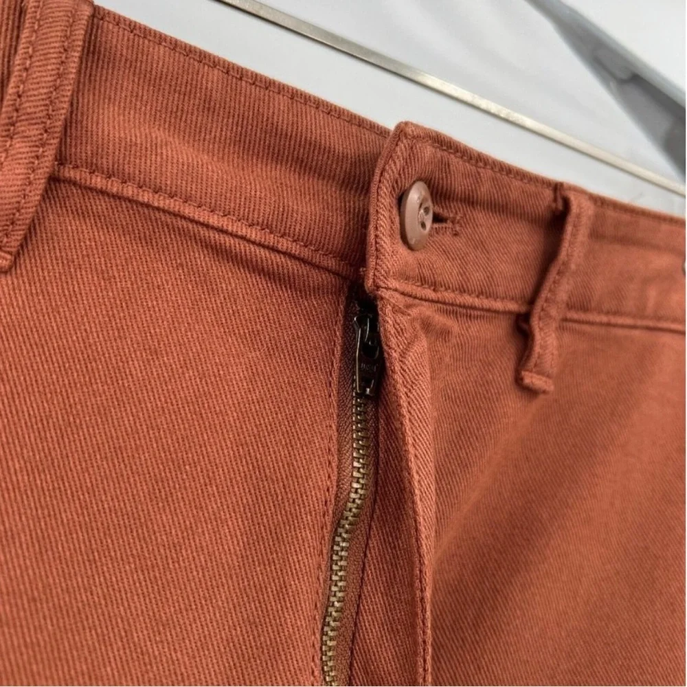 Quince Women's Rust Stretch Cotton Twill Wide-Leg Crop Pants sz 29 Rust Brown - Picture 3 of 3